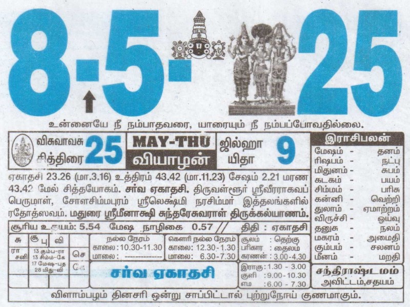 Tamil Calendar 08-05-2025