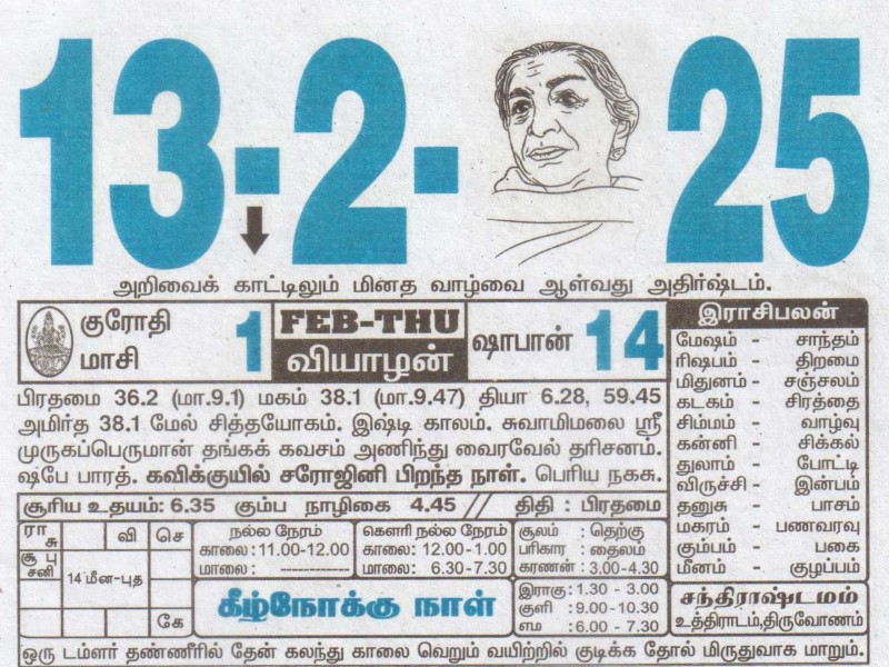 Tamil Calendar 13-02-2025