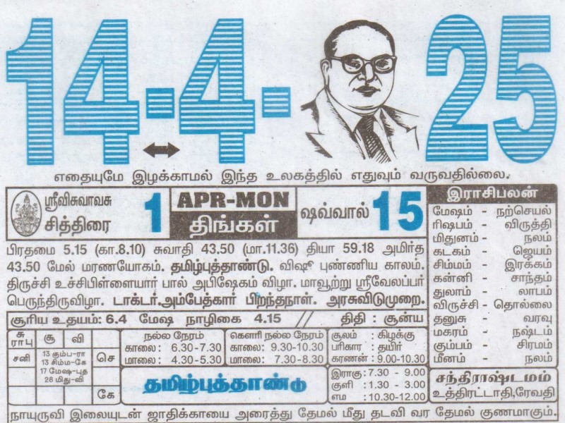 Tamil Calendar 14-04-2025