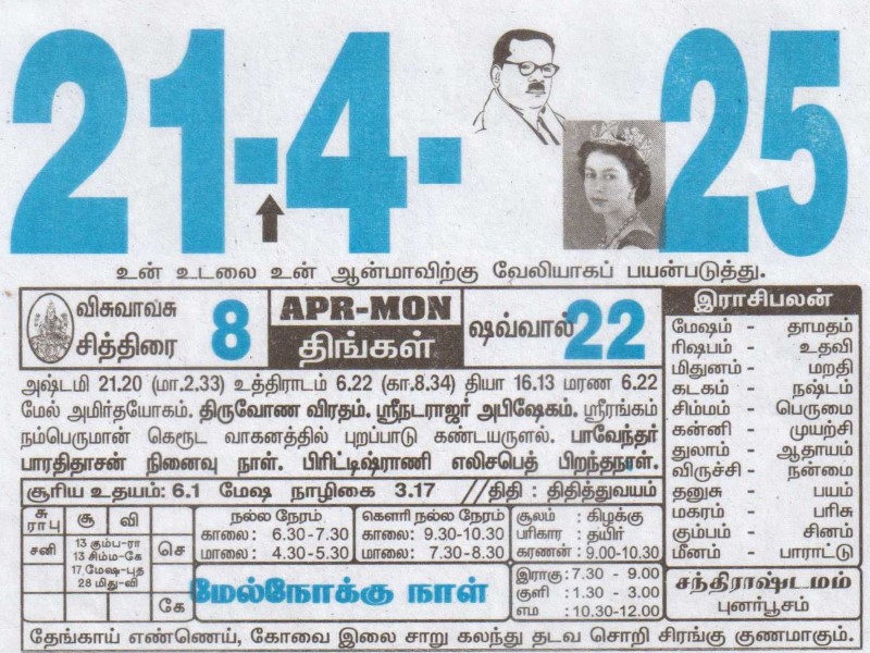 Tamil Calendar 21-04-2025